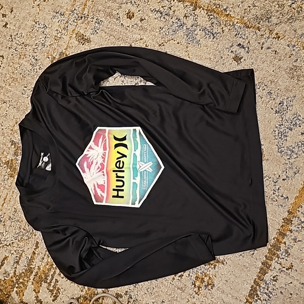 Hurley Youth Boy's UPF 50+ H2O Dri Fit Long Sleeve Rash Guard Swim Top